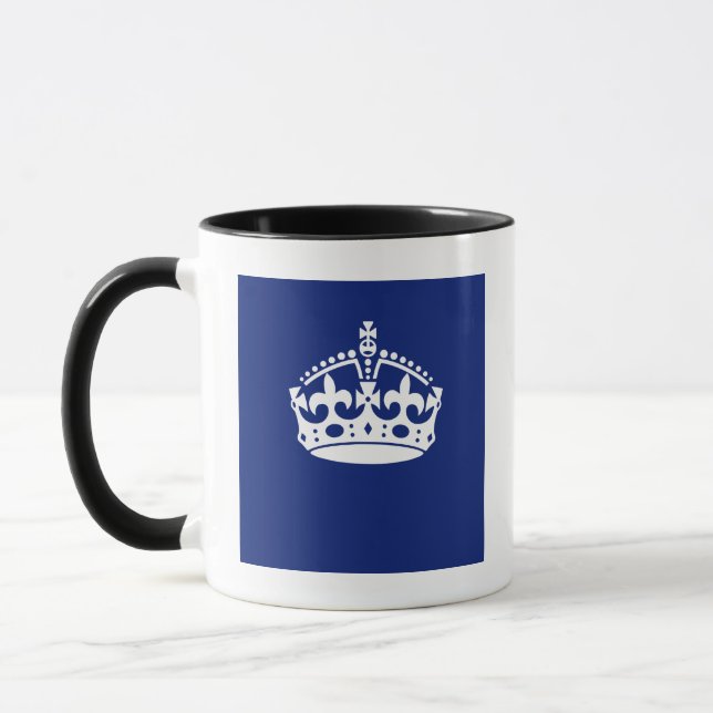 Tasse Conserver l'icône de la couronne calme sur le bleu (Gauche)