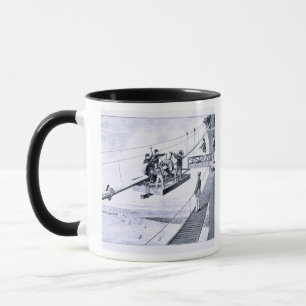 Tasse Construction de pont de Brooklyn, New York (litho)