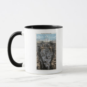 Tasse Construction d'une scène en acier de bateau