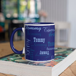 Tasse Cool et bleu, créez votre propre Motif de nom