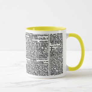 Tasse Copie vintage de journal