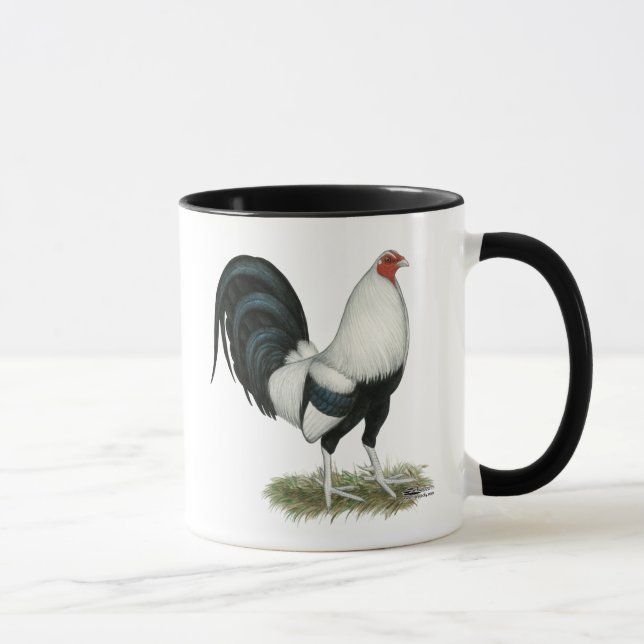 Tasse Coq de combat argenté de Duckwing (Droite)