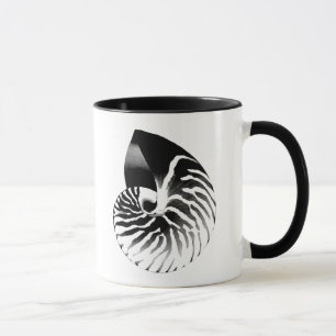 Tasse Coquille de Nautilus - noir, gris et blanc
