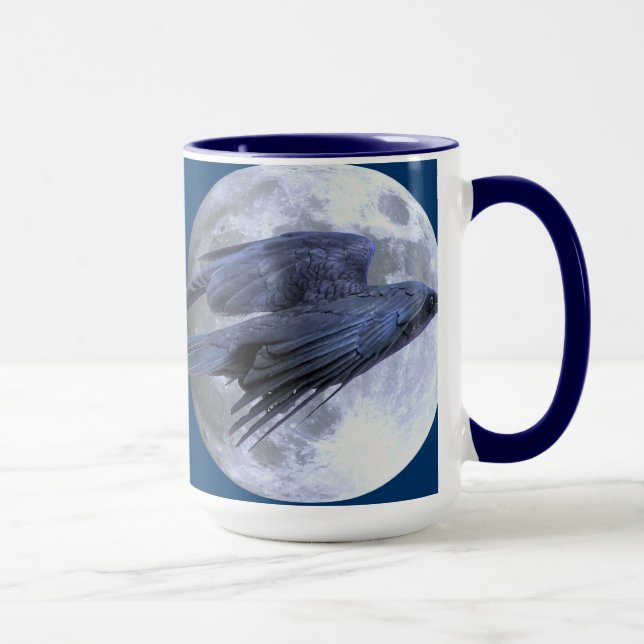 Tasse Corbeau noir volant gothique, celtique, Wiccan (Droite)