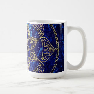 Tasse cosmique de mandala de Lotus bleu