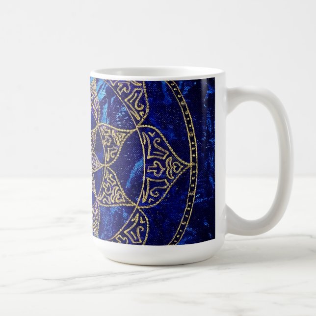 Tasse cosmique de mandala de Lotus bleu (Droite)