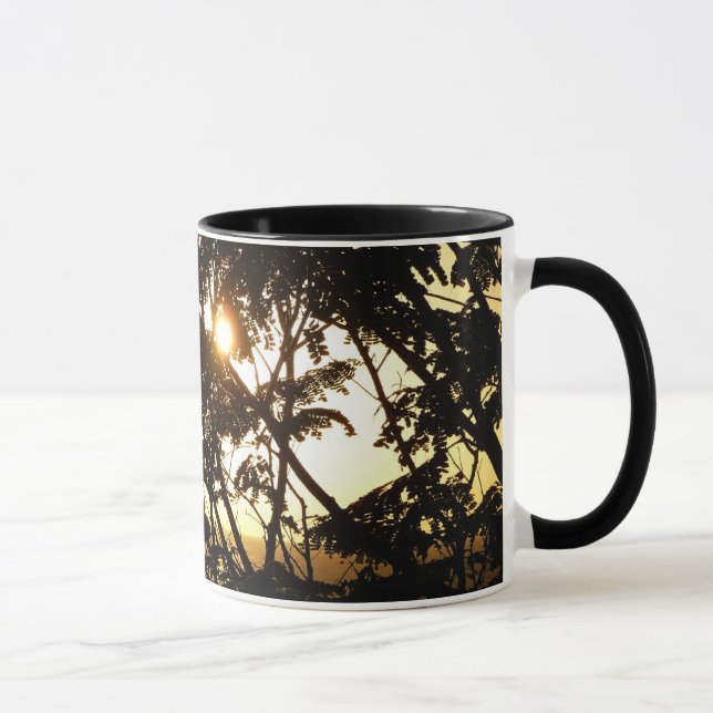 Tasse Coucher du soleil à travers les arbres I Photograp (Droite)
