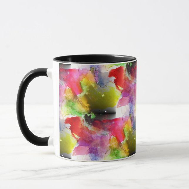 Tasse Couleur d'aquarelle rouge et jaune (Gauche)