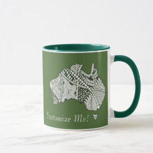 Tasse Couleur personnalisée Australie Carte Souvenir Art