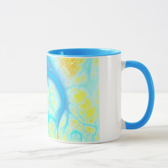 Tasse Courants de joie - Aqua et citron cosmiques (Droite)