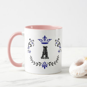 Tasse Couronne Wreath A Monogramme