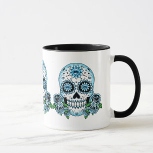 Tasse Crâne à sucre bleu