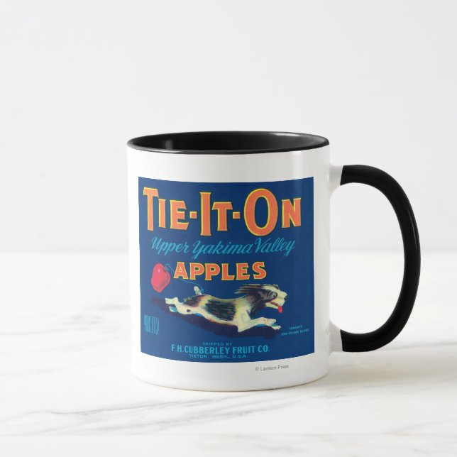 Tasse Cravate It On Apple Étiquette (bleu) - Tieton, WA (Droite)