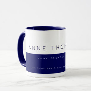 Tasse Créer une profession personnalisée bleue moderne