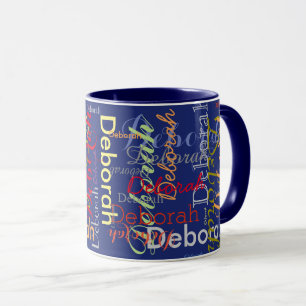 Tasse créer une typographie de nom personnalisée bleu