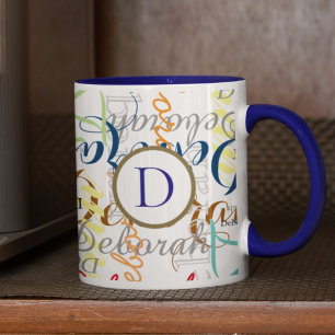 Tasse Créez votre propre Motif de nom avec monogramme