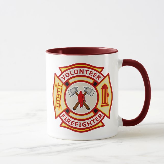 Tasse Croix maltaise de sapeur-pompier volontaire (Droite)