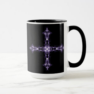 Tasse Croix pourpre gothique de fractale