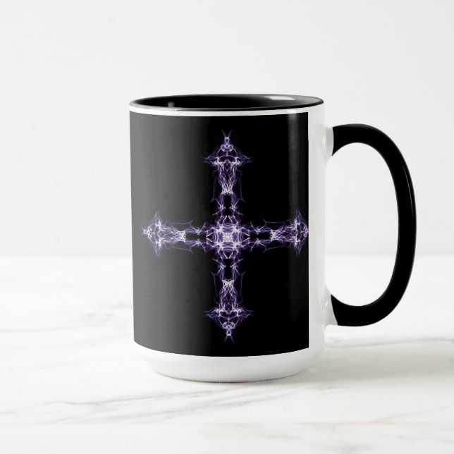 Tasse Croix pourpre gothique de fractale (Droite)