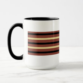 Tasse-Cup mit weißem, braunem und schwarzgestriche Tasse