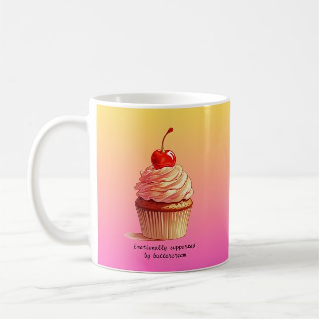 Tasse Cupcake Drôle de Soutien Émotionnel par Butt (Gauche)