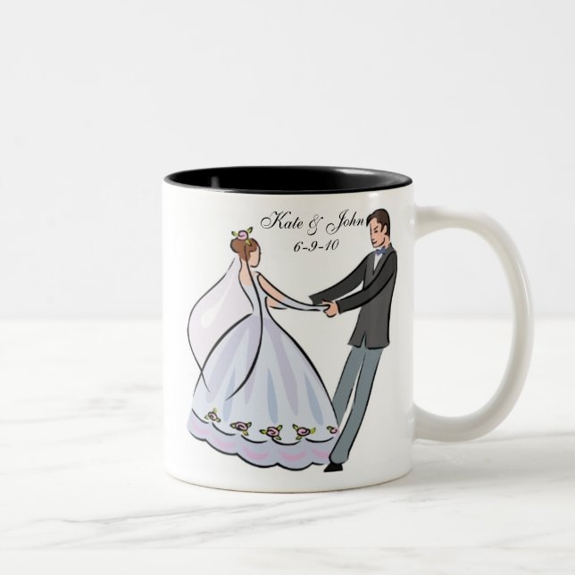 Tasse customisée par faveur de Fête de la mariée (Droit)