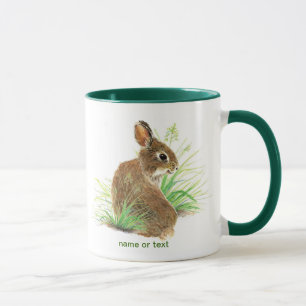 Tasse Customisez ce Curious Rabbit, Aquarelle Animal