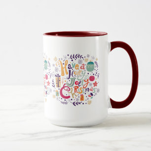 Tasse Cute Holly Jolly Retro Design de texte de Noël