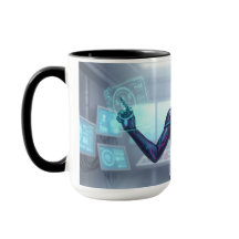 Tasse Cyber Oracle – Fille Anime Techno Futuriste