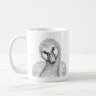 Tasse Cygne Blanc Illustration Noir et Blanc