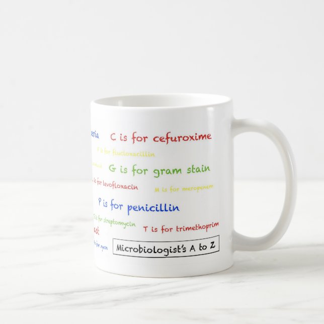 Tasse d'A à du Z du microbiologiste - blanc (Droite)