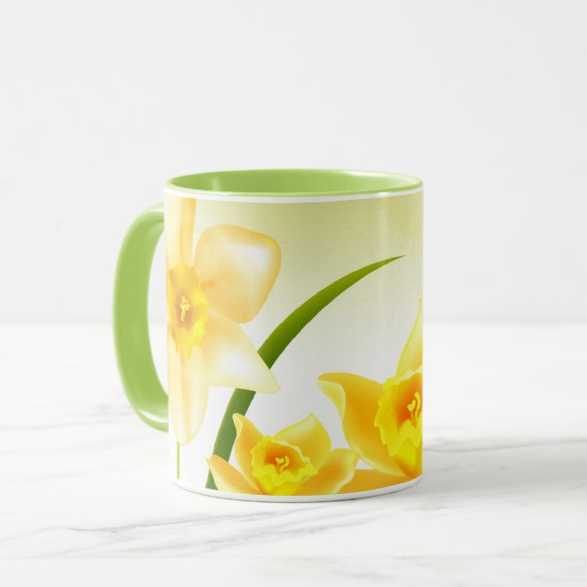 Tasse Daffodiles de printemps Perse Nouvel An Cadeau (Devant gauche)