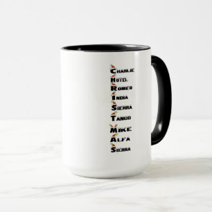 Tasse d'alphabet phonétique de Noël