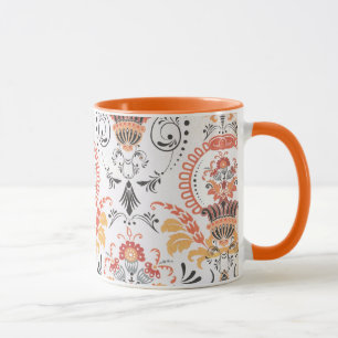 Tasse Damas orange et blanc...tasse de café