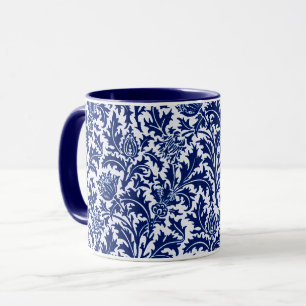 Tasse Damassé de chardon de William Morris, bleu de