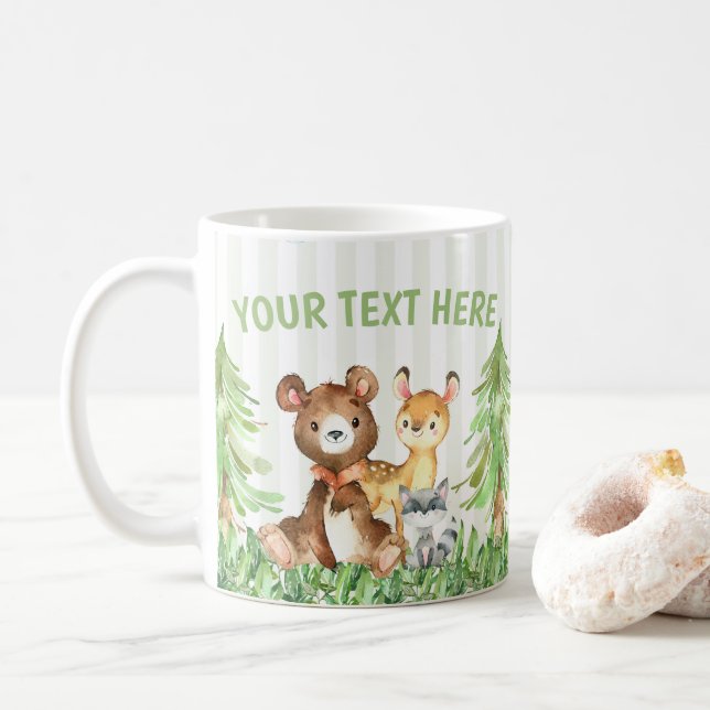Tasse d'amis de forêt d'animaux de région boisée (Avec donut)