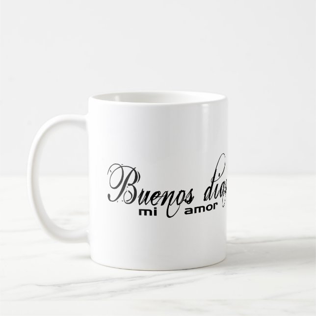 Tasse d'amor de MI de dias de Buenos (bonjour mon (Gauche)