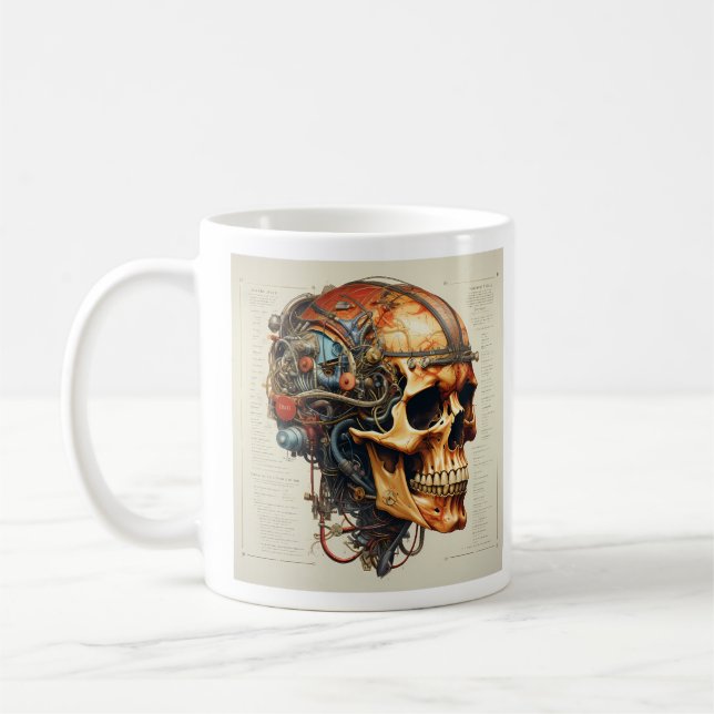 Tasse d'anatomie humaine du crâne vintage (Gauche)