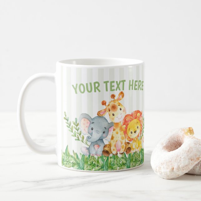 Tasse d'animal de zoo de safari (Avec donut)