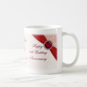 Tasse d'anniversaire de mariage de damassé