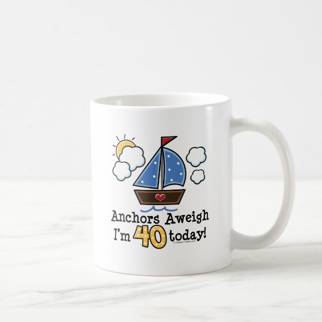 Tasse d'anniversaire de voilier Aweigh d'Ancres (Droite)