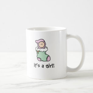 Tasse d'annonce de naissance C'est une fille (peau