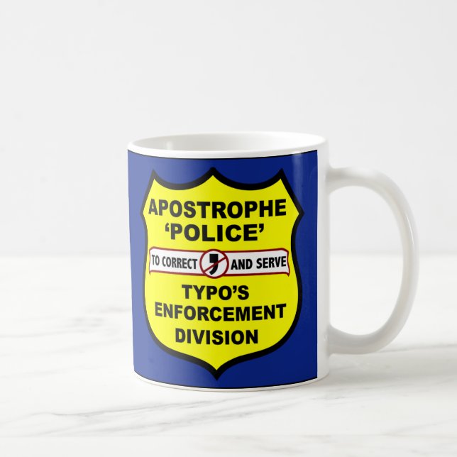 Tasse d'apostrophe de police de grammaire (Droite)