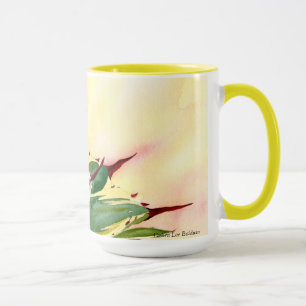 Tasse d'aquarelle d'agave, jaune, par Debra Lee