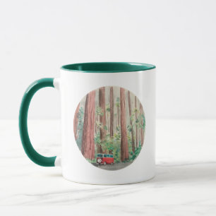Tasse d'aquarelle de séquoias