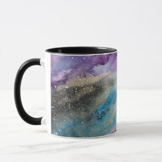 Tasse d'aquarelle d'espace extra-atmosphérique
