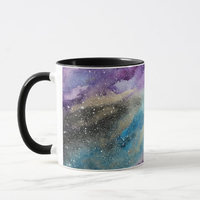 Tasse d'aquarelle d'espace extra-atmosphérique (Gauche)