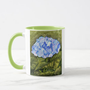 Tasse d'aquarelle d'hortensia