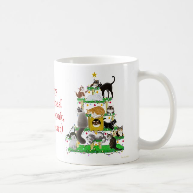 Tasse d'arbre de chat de Noël (Droite)