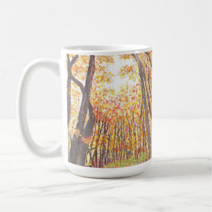 Tasse d'arbres d'automne d'aquarelle